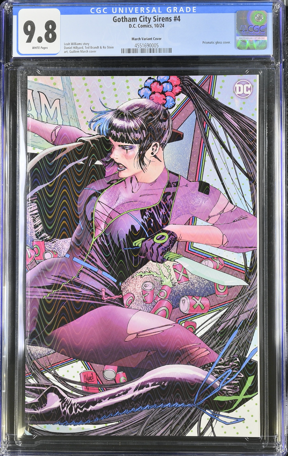 Gotham City Sirens #4 March Prismatic Gloss Connecting Variant CGC 9.8