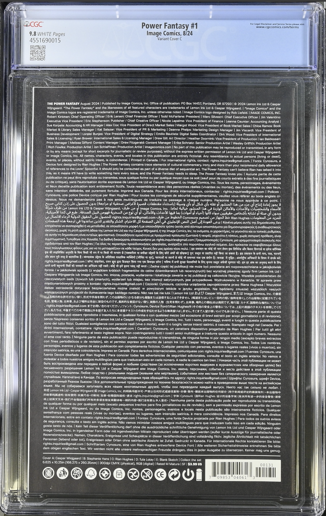Power Fantasy # Hughes 1:50 Retailer Incentive Variant CGC 9.8