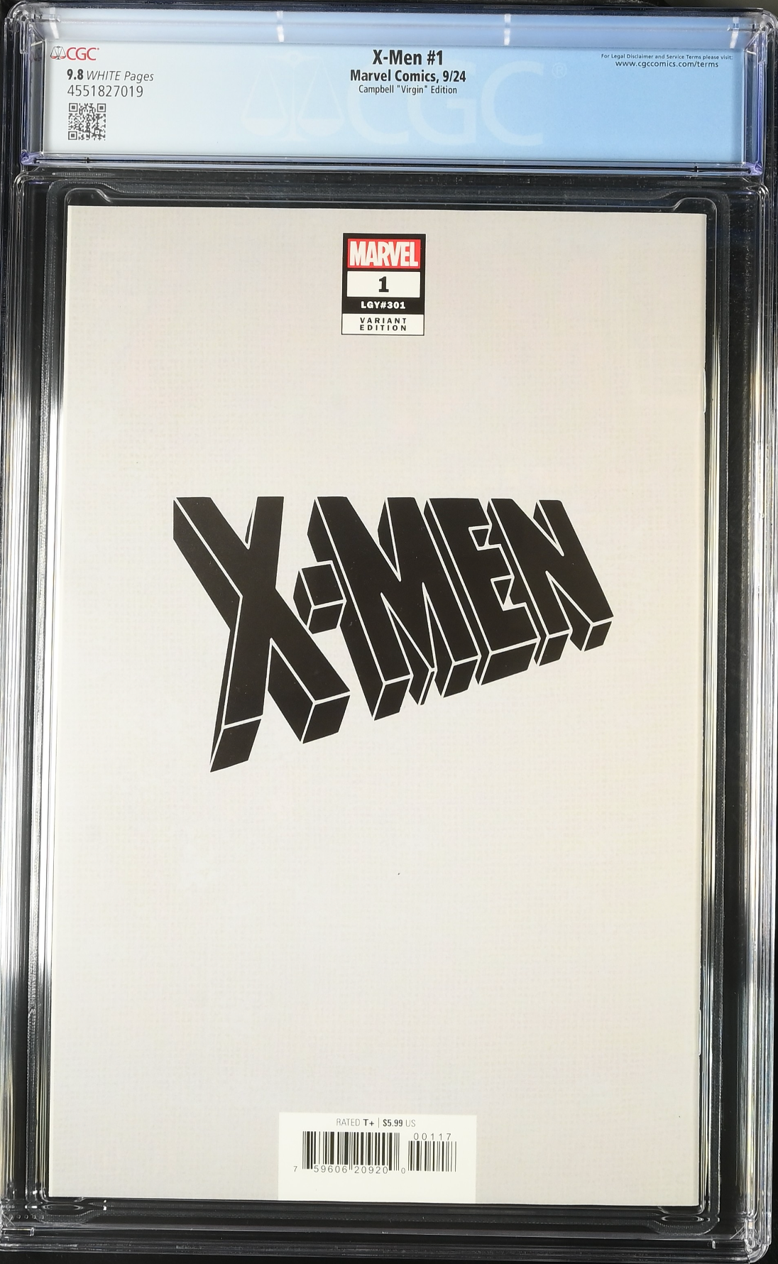 X-Men #1 J. Scott Campbell Pyslocke 1:100 Virgin Retailer Incentive Variant CGC 9.8