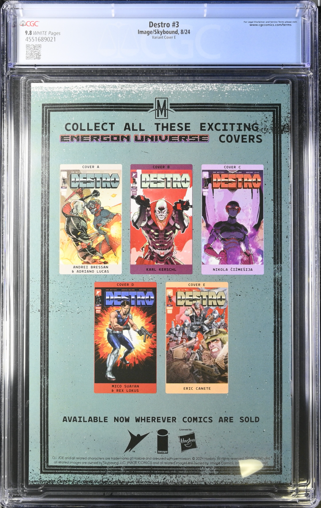 Destro #3 Canete 1:50 Retailer Incentive Variant CGC 9.8