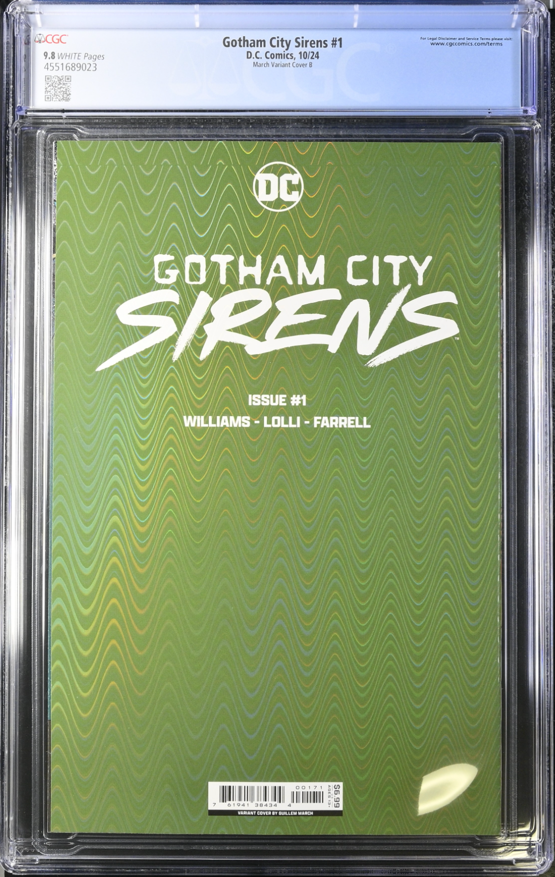 Gotham City Sirens #1 March Prismatic Gloss Connecting Variant CGC 9.8