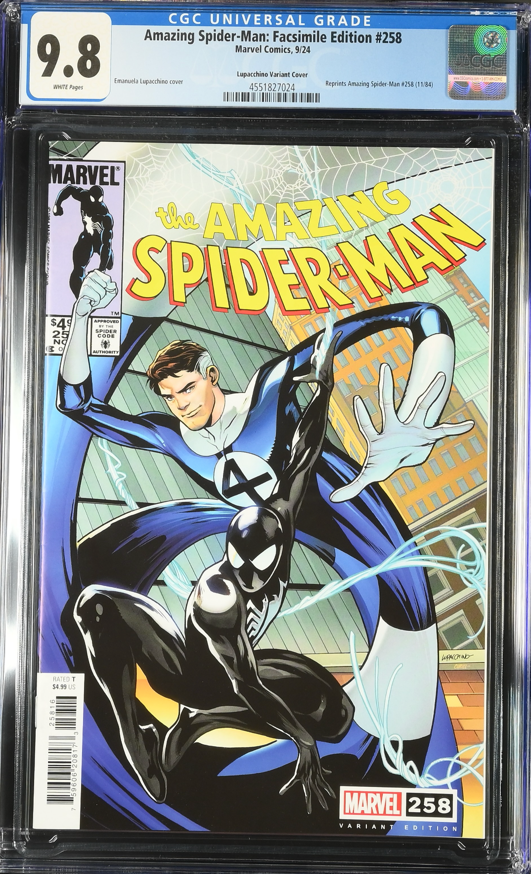 Amazing Spider-Man #258 Facsimile Edition Lupacchino 1:25 Retailer Incentive Variant CGC 9.8