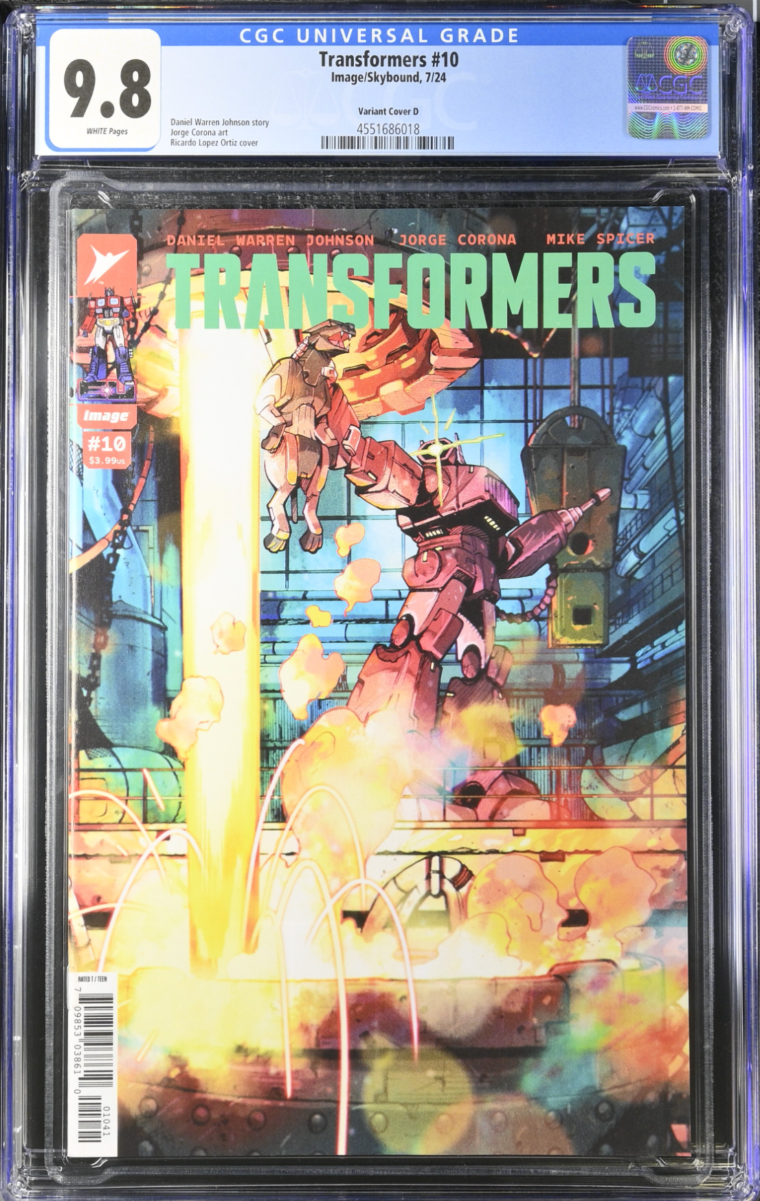 Transformers #10 Ortiz 1:25 Retailer Incentive Variant CGC 9.8