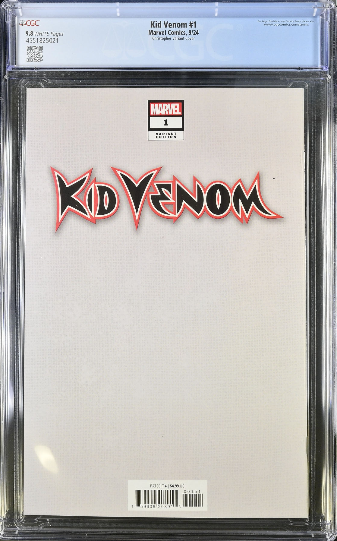 Kid Venom #1 Christopher Negative Space Variant CGC 9.8