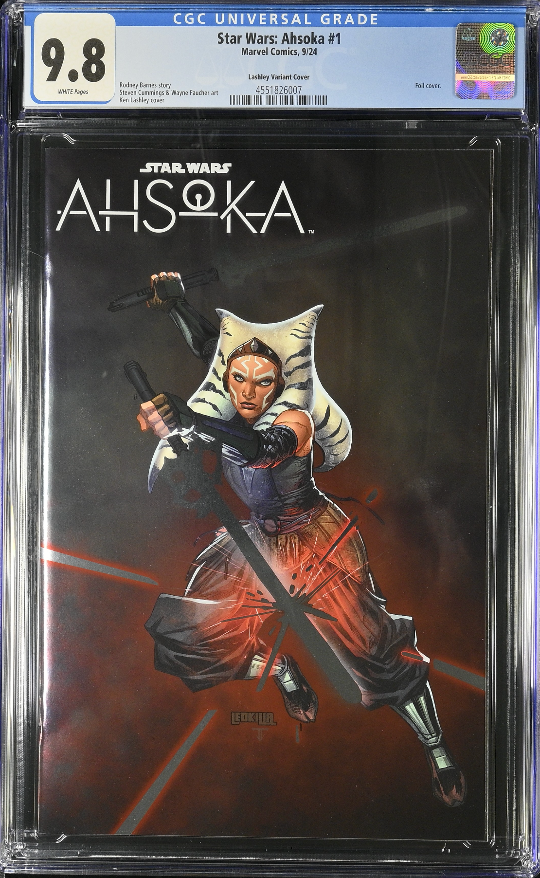 Star Wars: Ahsoka #1 Lashley Foil Variant CGC 9.8