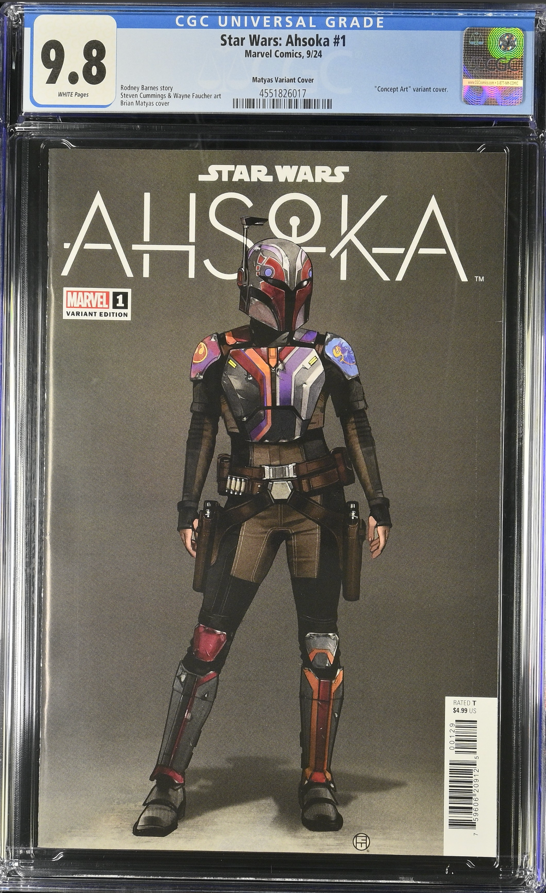 Star Wars: Ahsoka #1 Concept Art 1:10 Retailer Incentive Variant CGC 9.8