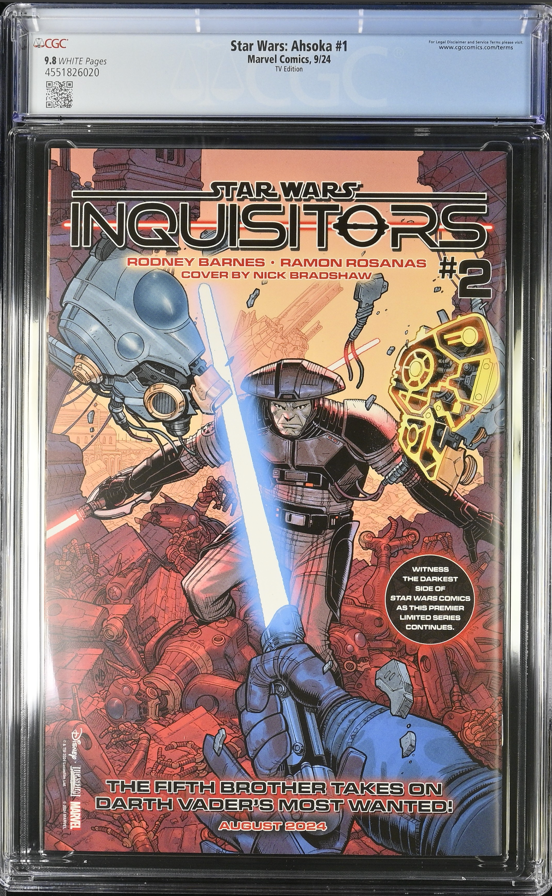 Star Wars: Ahsoka #1 TV Photo 1:25 Retailer Incentive Variant CGC 9.8