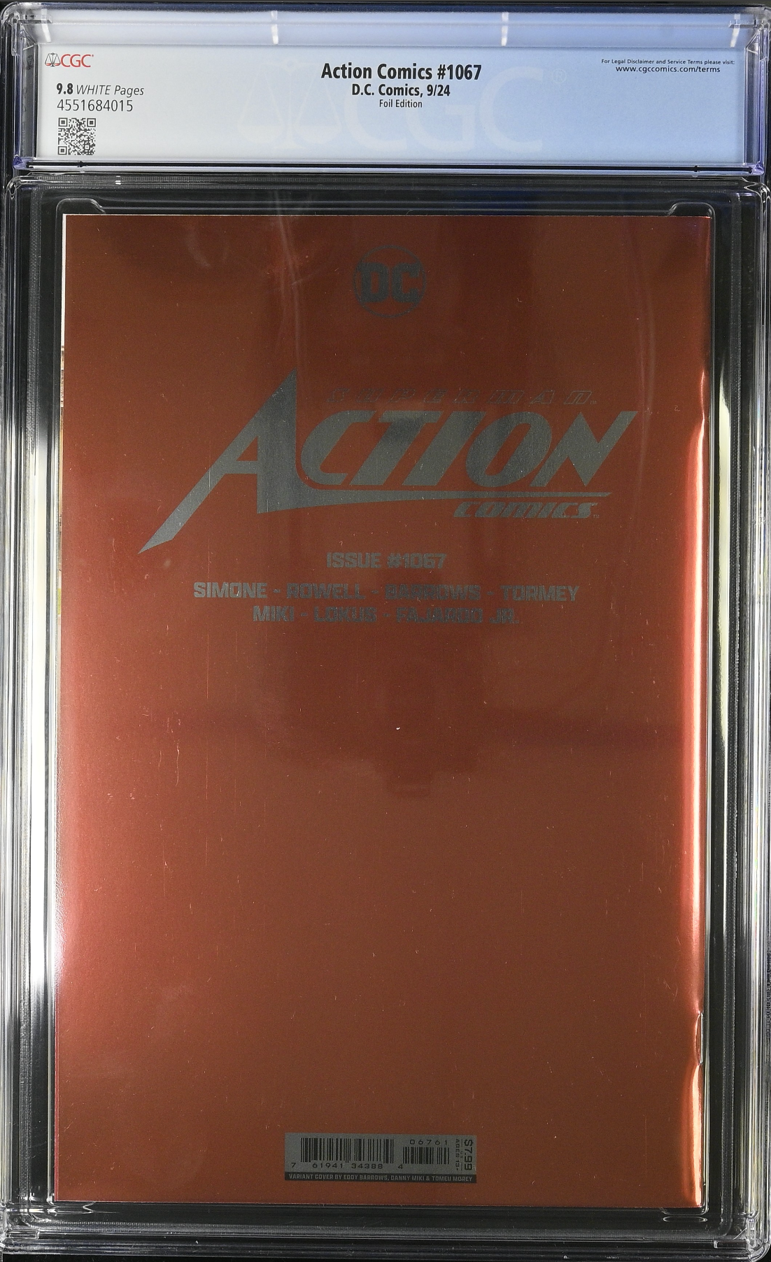 Action Comics #1067 Barrows Foil Variant CGC 9.8