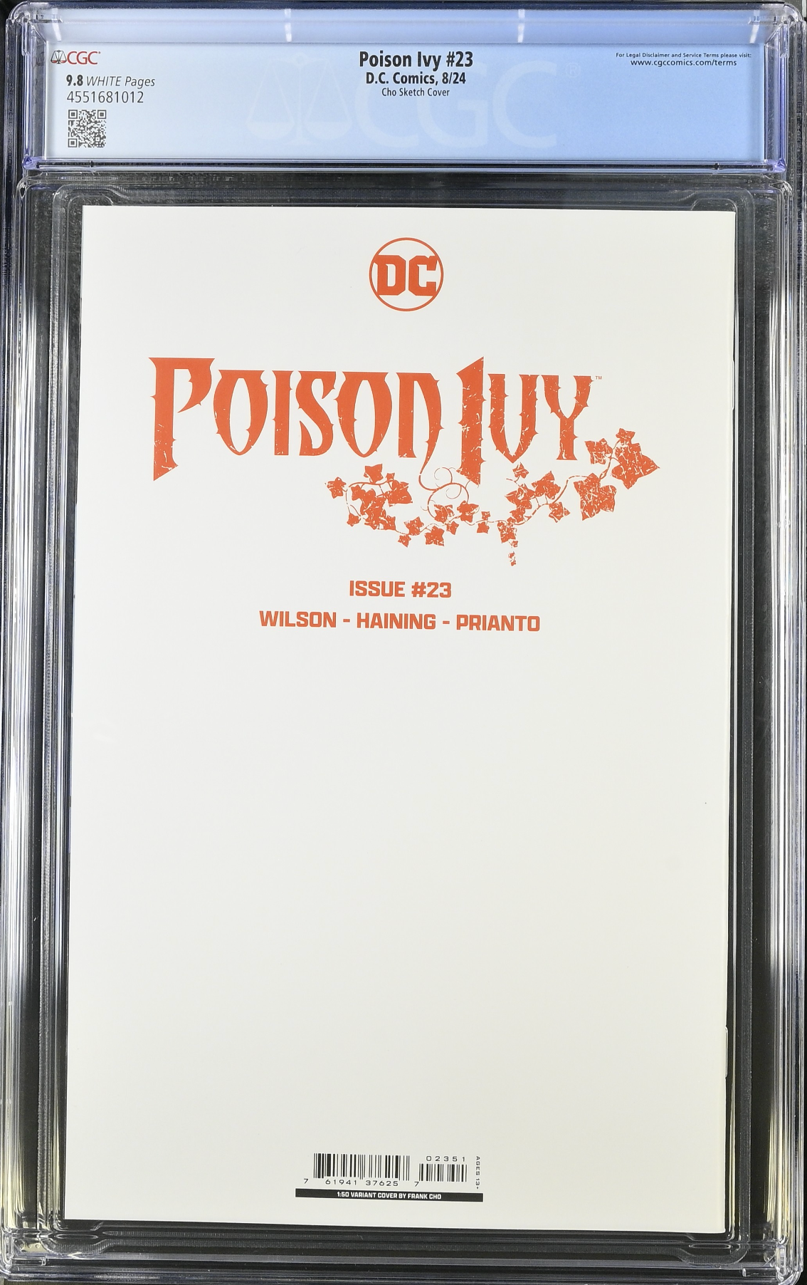 Poison Ivy #23 Cho 1:50 Retailer Incentive Variant CGC 9.8