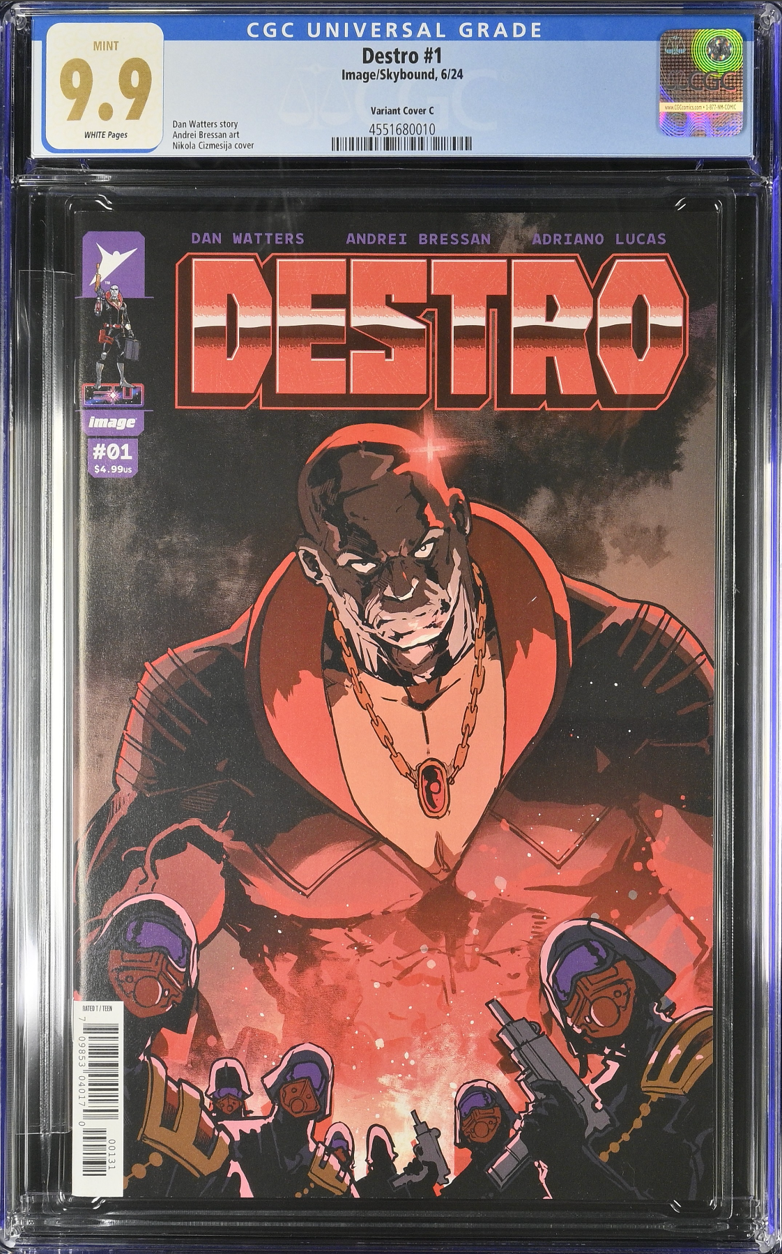 Destro #1 - Cover C - Cizmesija 1:10 Retailer Incentive Variant CGC 9.9