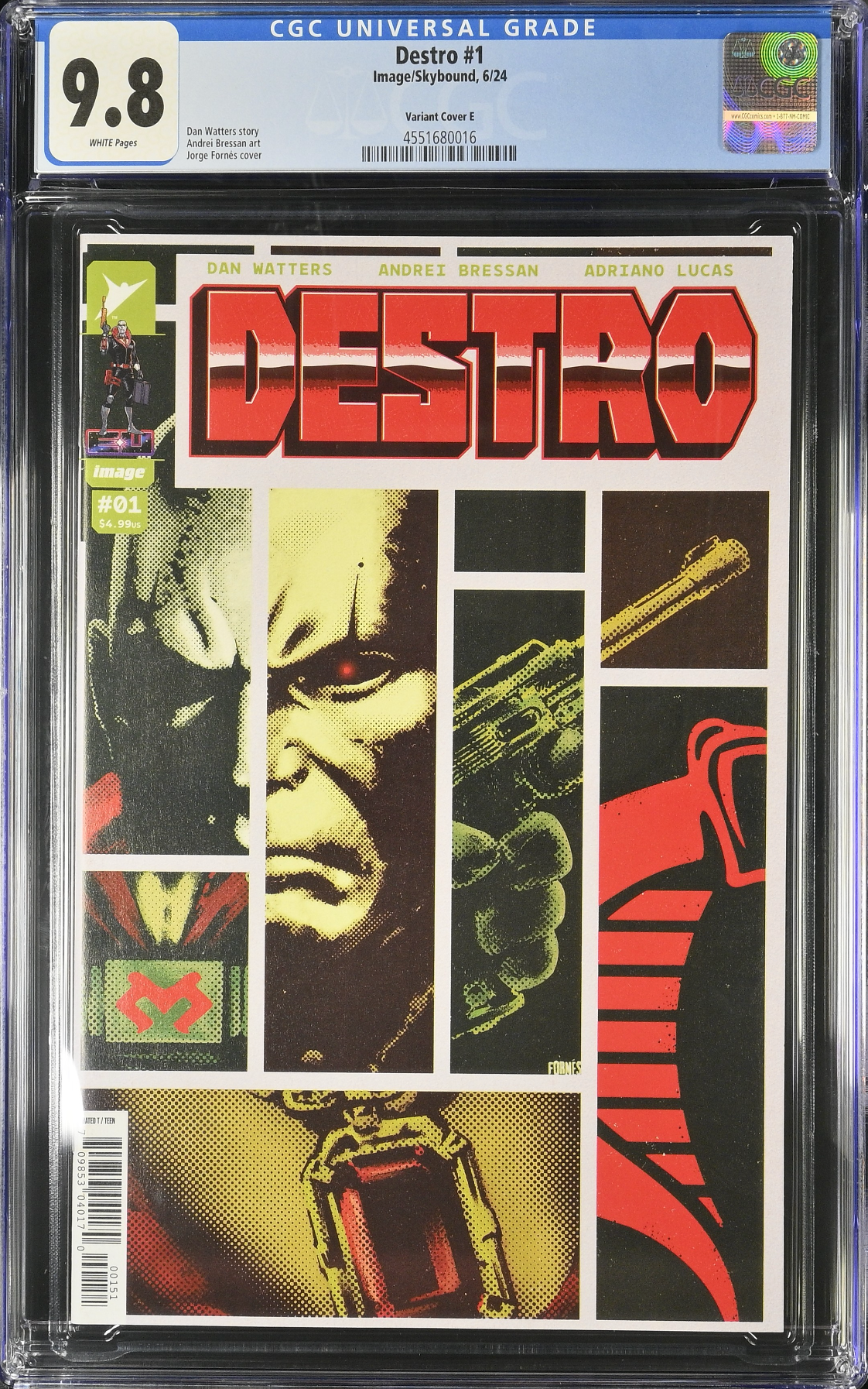 Destro #1 - Cover E - Fornes 1:50 Spoiler Retailer Incentive Variant CGC 9.8