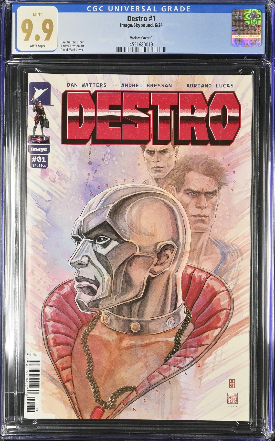 Destro #1 - Cover G - Mack 1:250 Spoiler Retailer Incentive Variant CGC 9.9