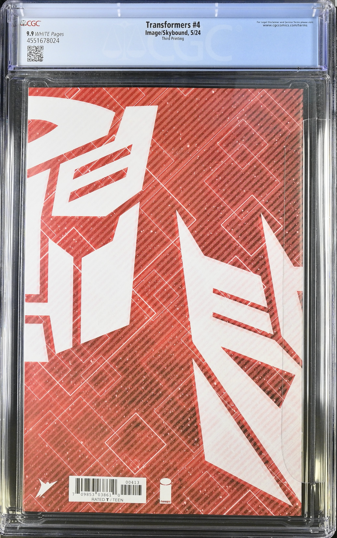 Transformers #4 Third Printing CGC 9.9