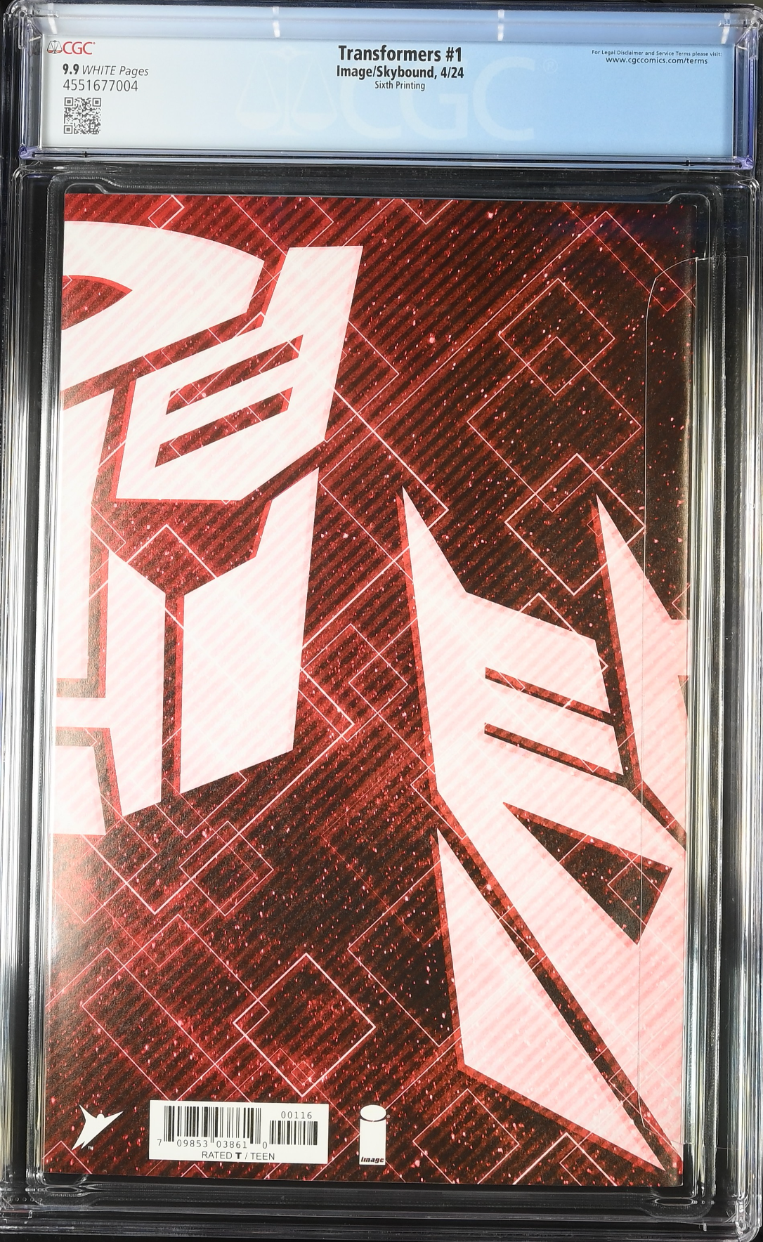 Transformers #1 Sixth Printing CGC 9.9