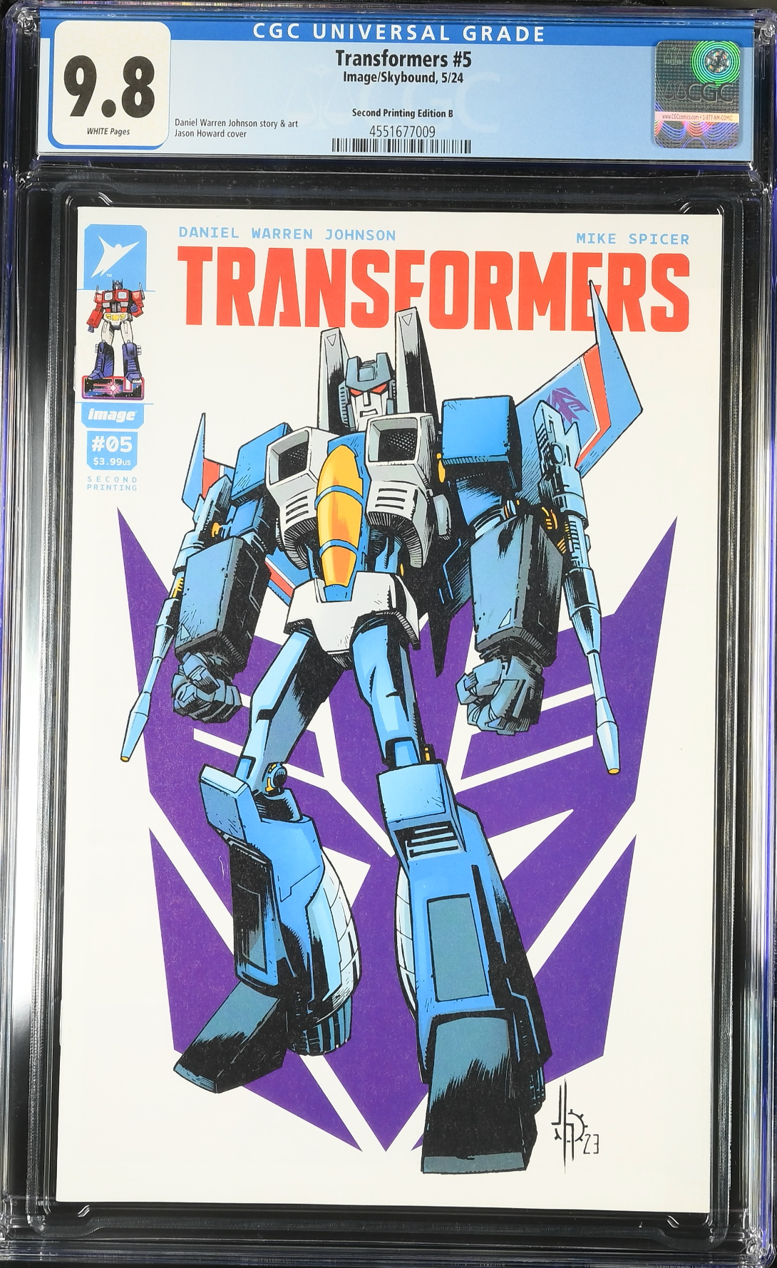 Transformers #5 Second Printing Howard Variant CGC 9.8