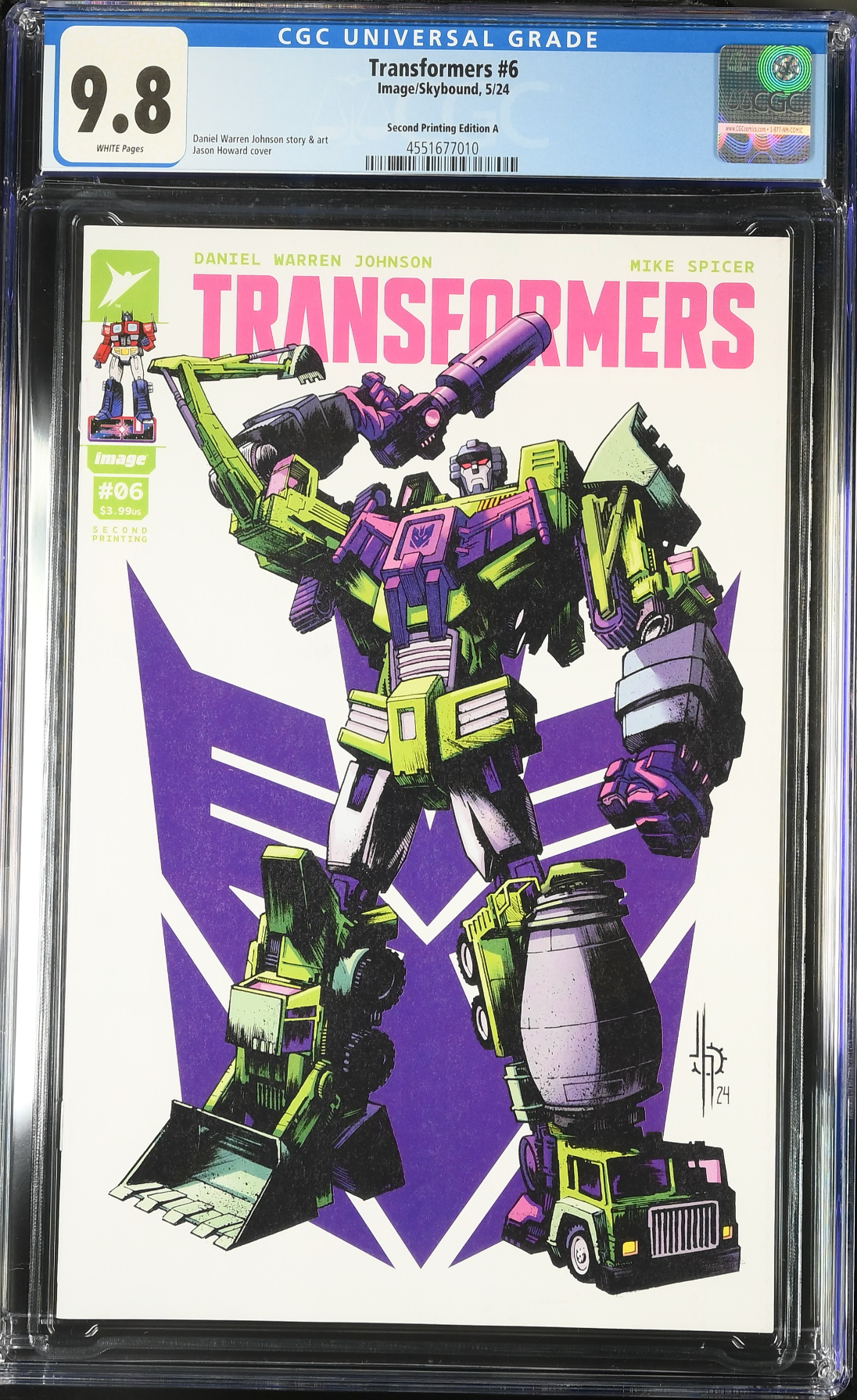 Transformers #6 Second Printing CGC 9.8