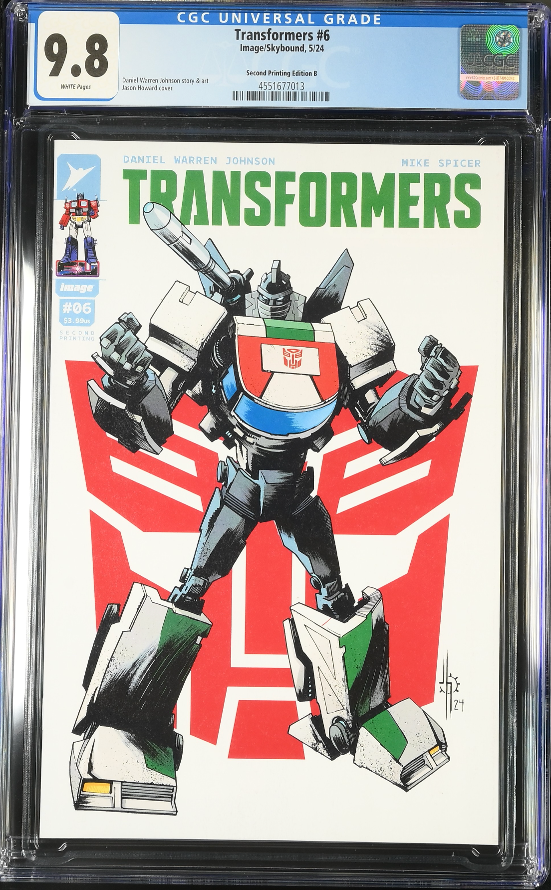 Transformers #6 Second Printing Howard Variant CGC 9.8