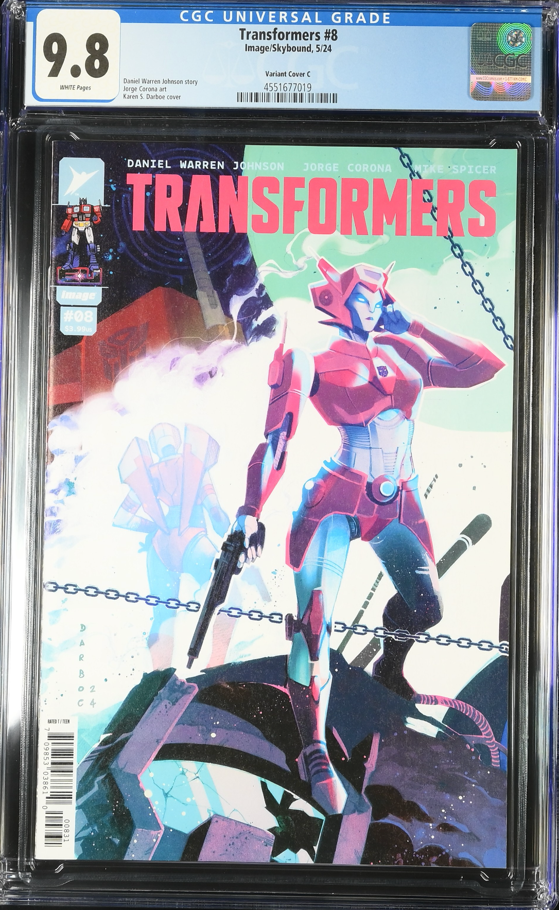 Transformers #8 Darboe 1:10 Retailer Incentive Variant CGC 9.8