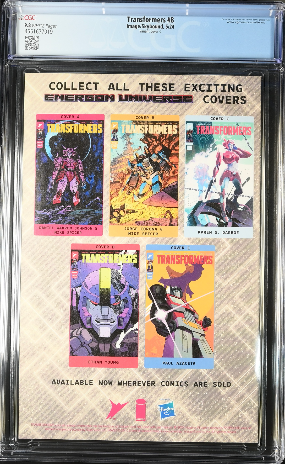 Transformers #8 Darboe 1:10 Retailer Incentive Variant CGC 9.8