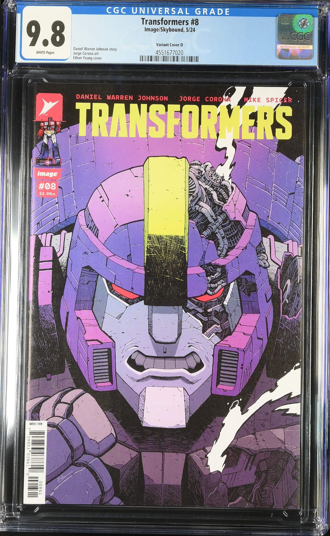 Transformers #8 Young  1:25 Retailer Incentive Variant CGC 9.8