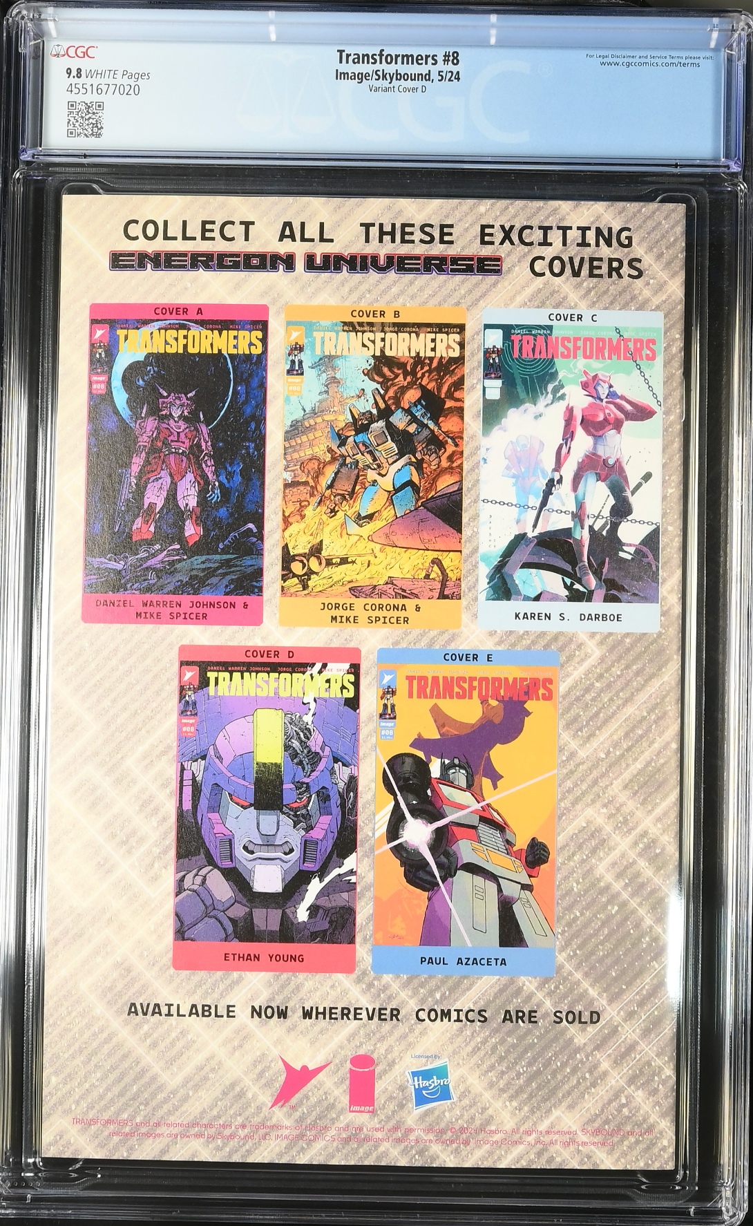 Transformers #8 Young  1:25 Retailer Incentive Variant CGC 9.8