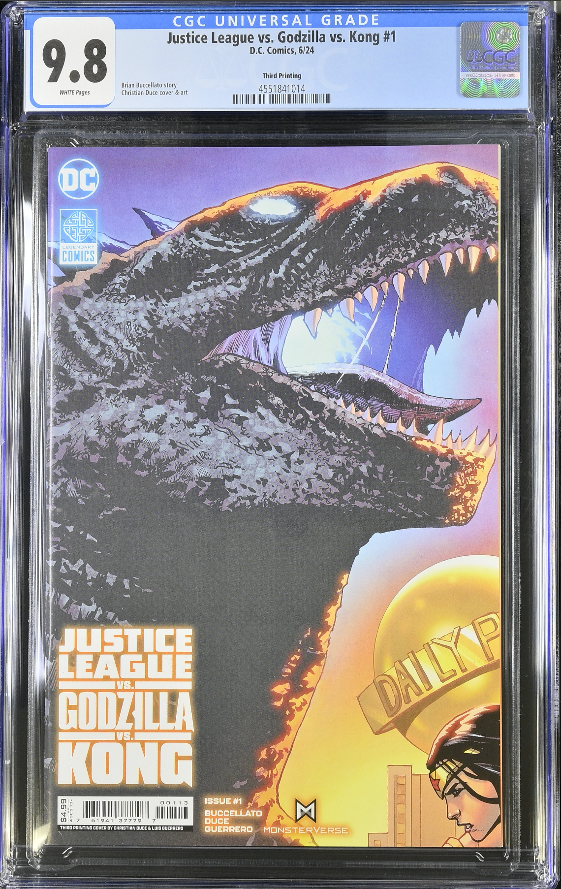 Justice League vs. Godzilla vs. Kong #1 Connecting Third Printing CGC 9.8