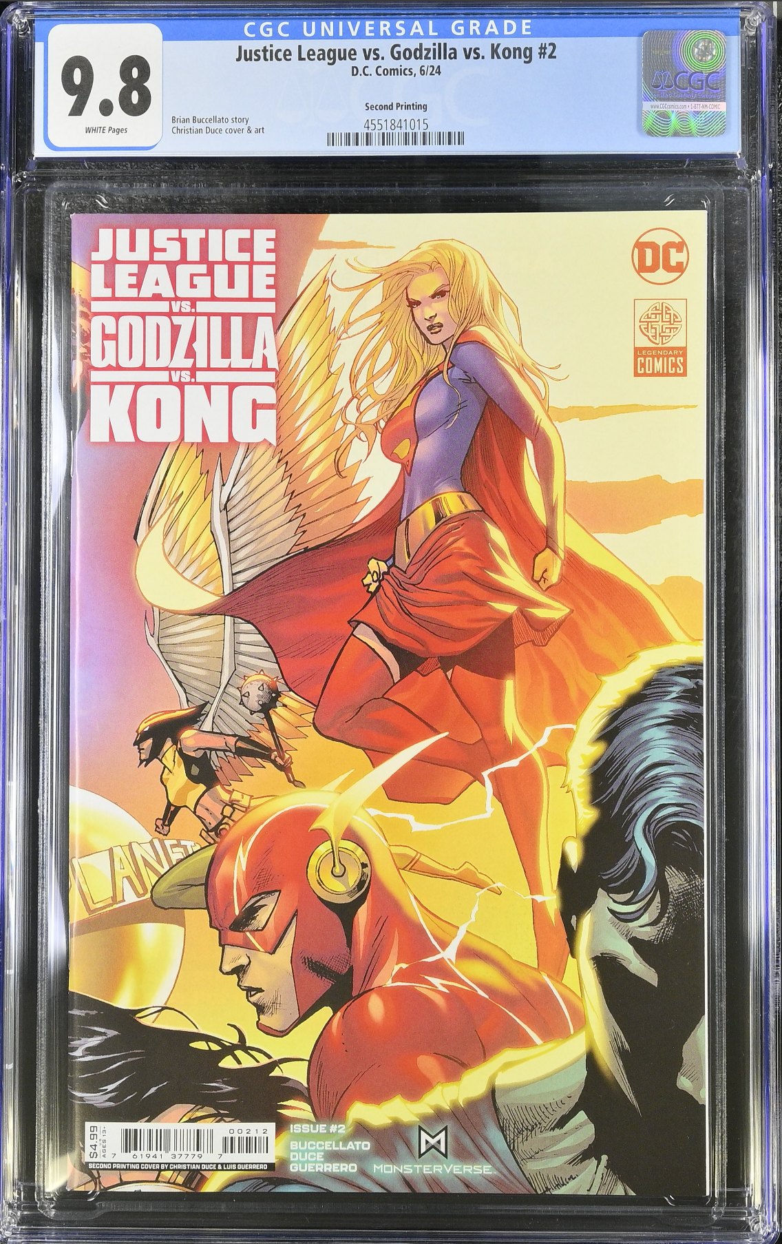 Justice League vs. Godzilla vs. Kong #2 Connecting Second Printing CGC 9.8