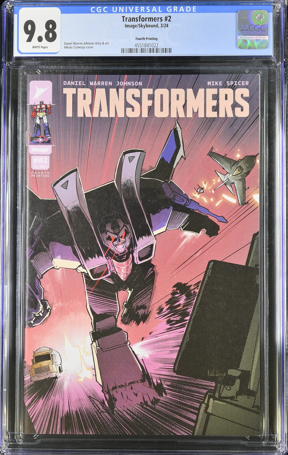 Transformers #2 Fourth Printing CGC 9.8