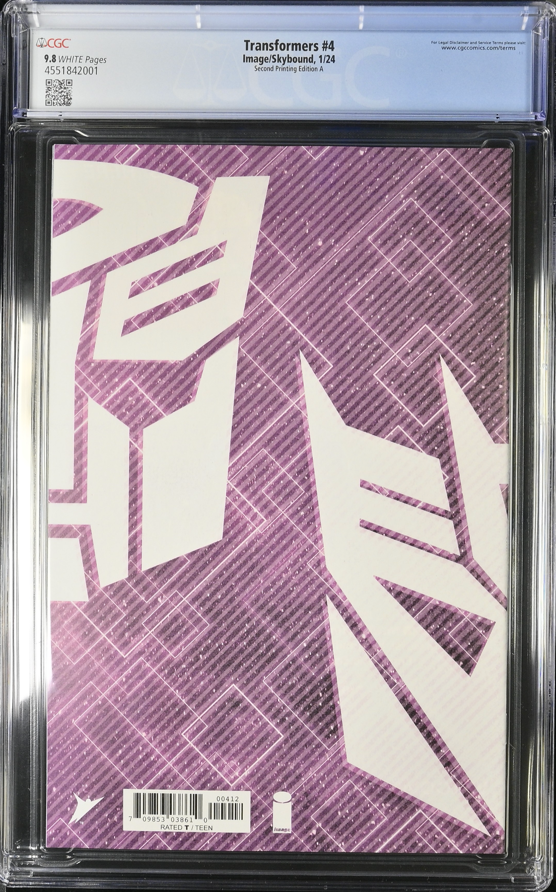 Transformers #4 Second Printing CGC 9.8