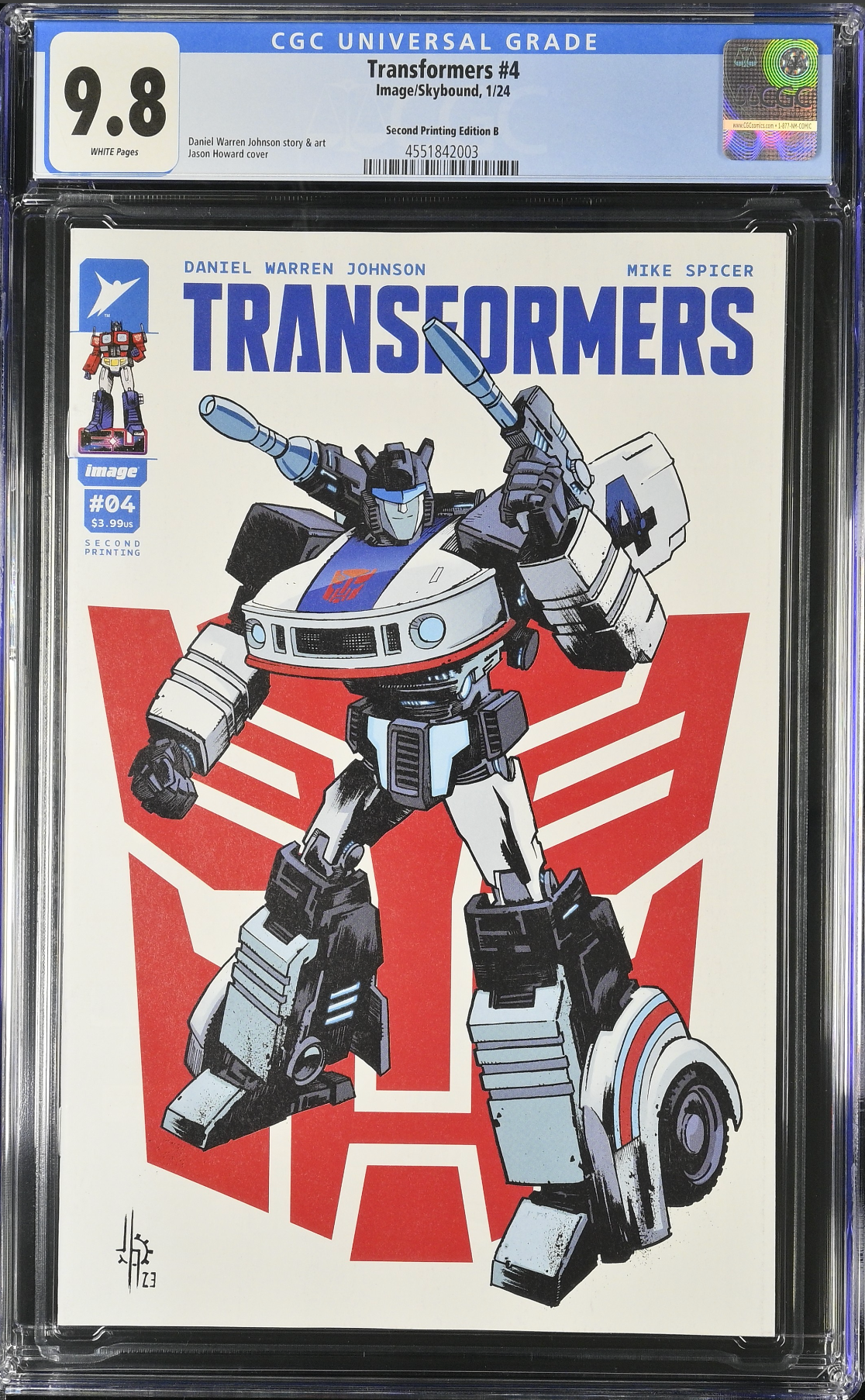 Transformers #4 Second Printing Variant CGC 9.8