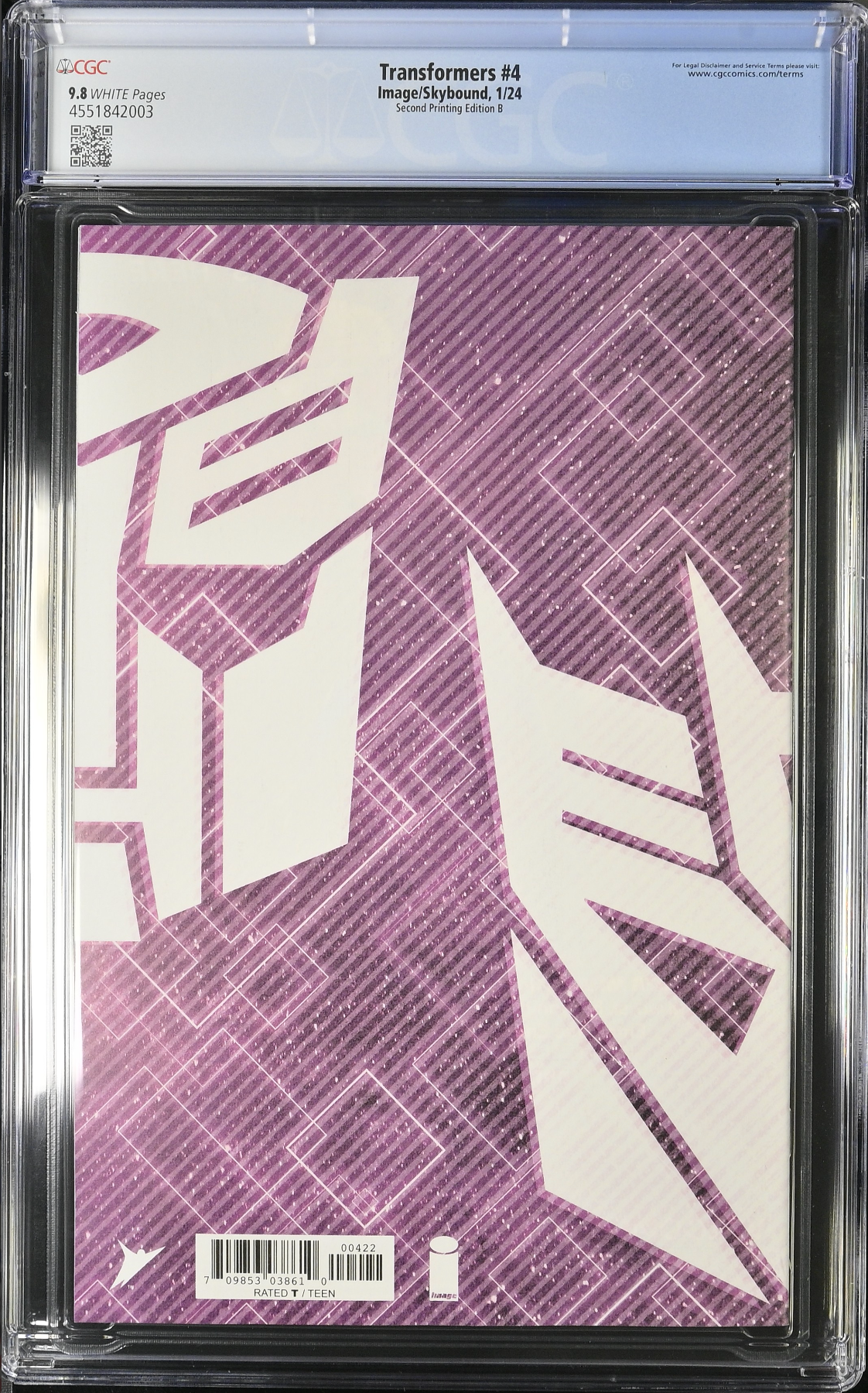 Transformers #4 Second Printing Variant CGC 9.8