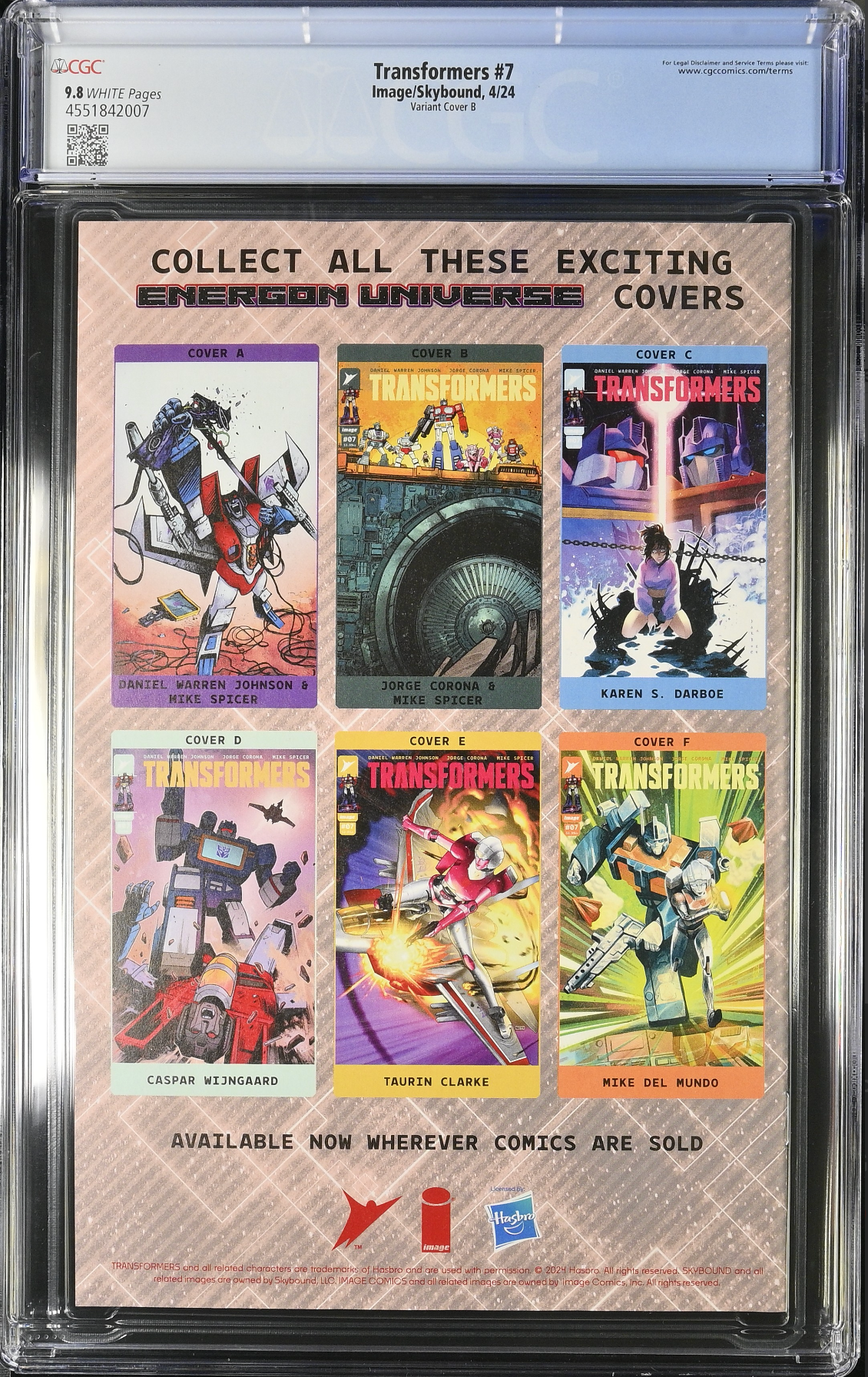 Transformers #7 Corona Variant CGC 9.8