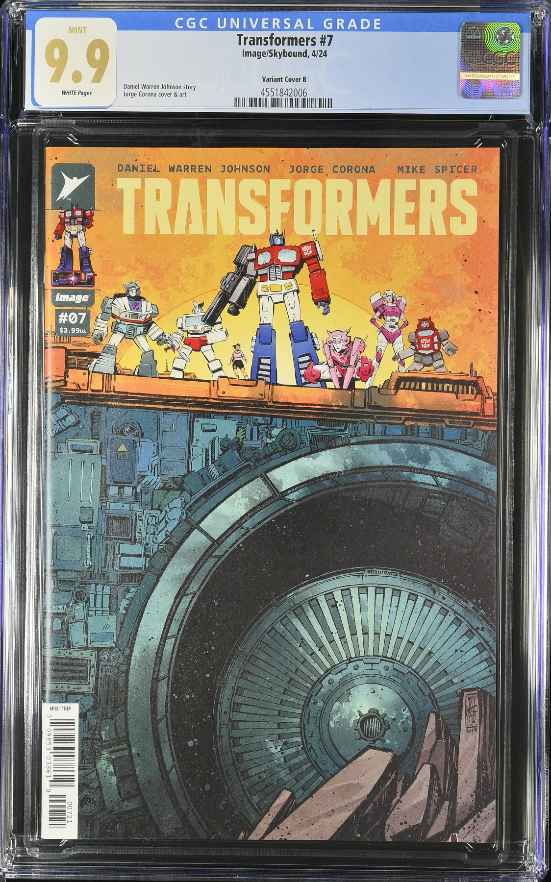 Transformers #7 Corona Variant CGC 9.9