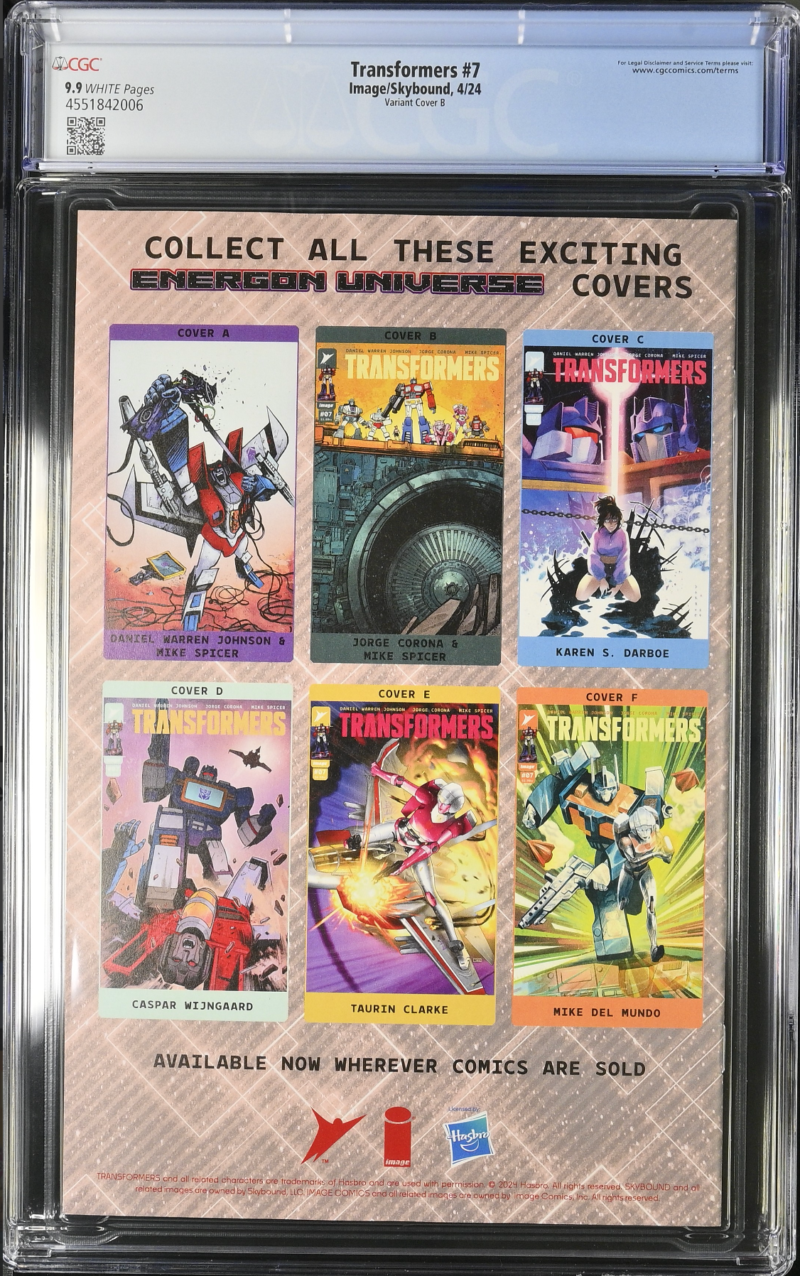 Transformers #7 Corona Variant CGC 9.9