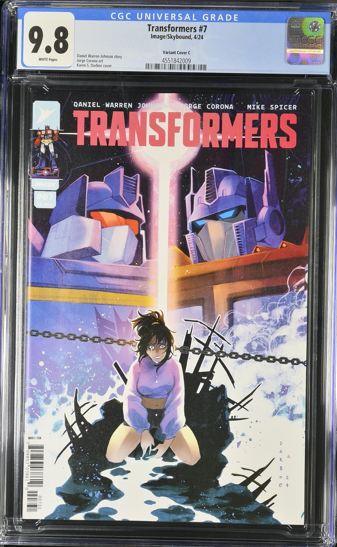 Transformers #7 Darboe 1:10 Retailer Incentive Variant CGC 9.8