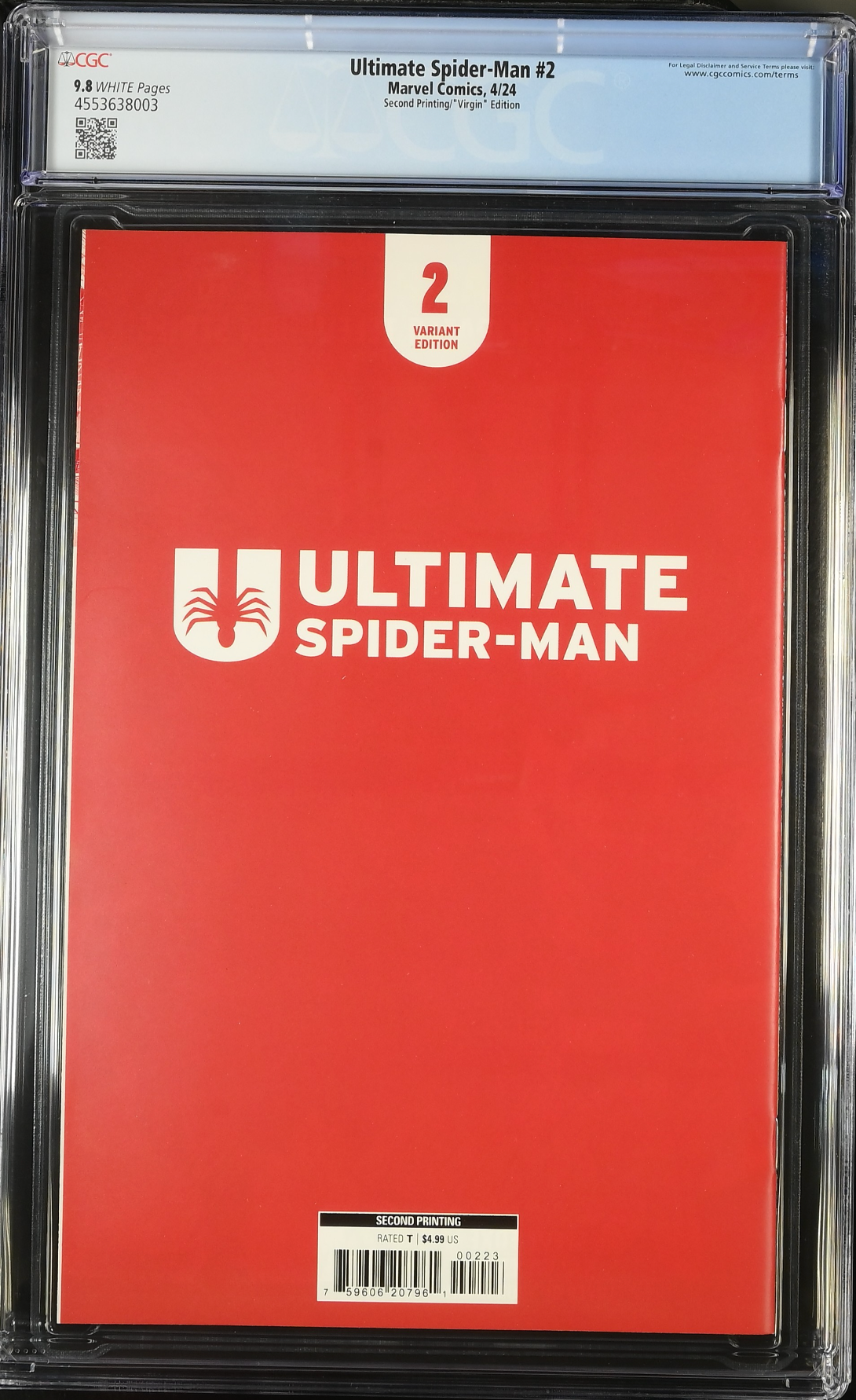 Ultimate Spider-Man #2 Second Printing Checchetto 1:25 Retailer Incentive Variant CGC 9.8