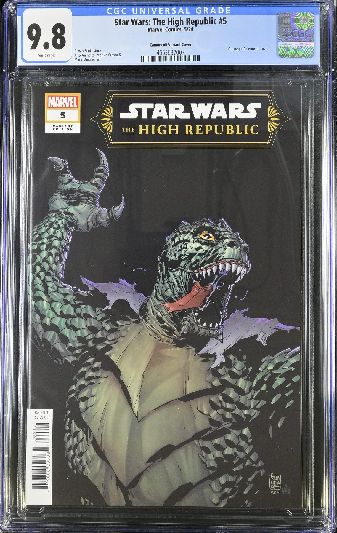 Star Wars: The High Republic (Phase III) #5 Camuncoli 1:25 Retailer Incentive Variant CGC 9.8