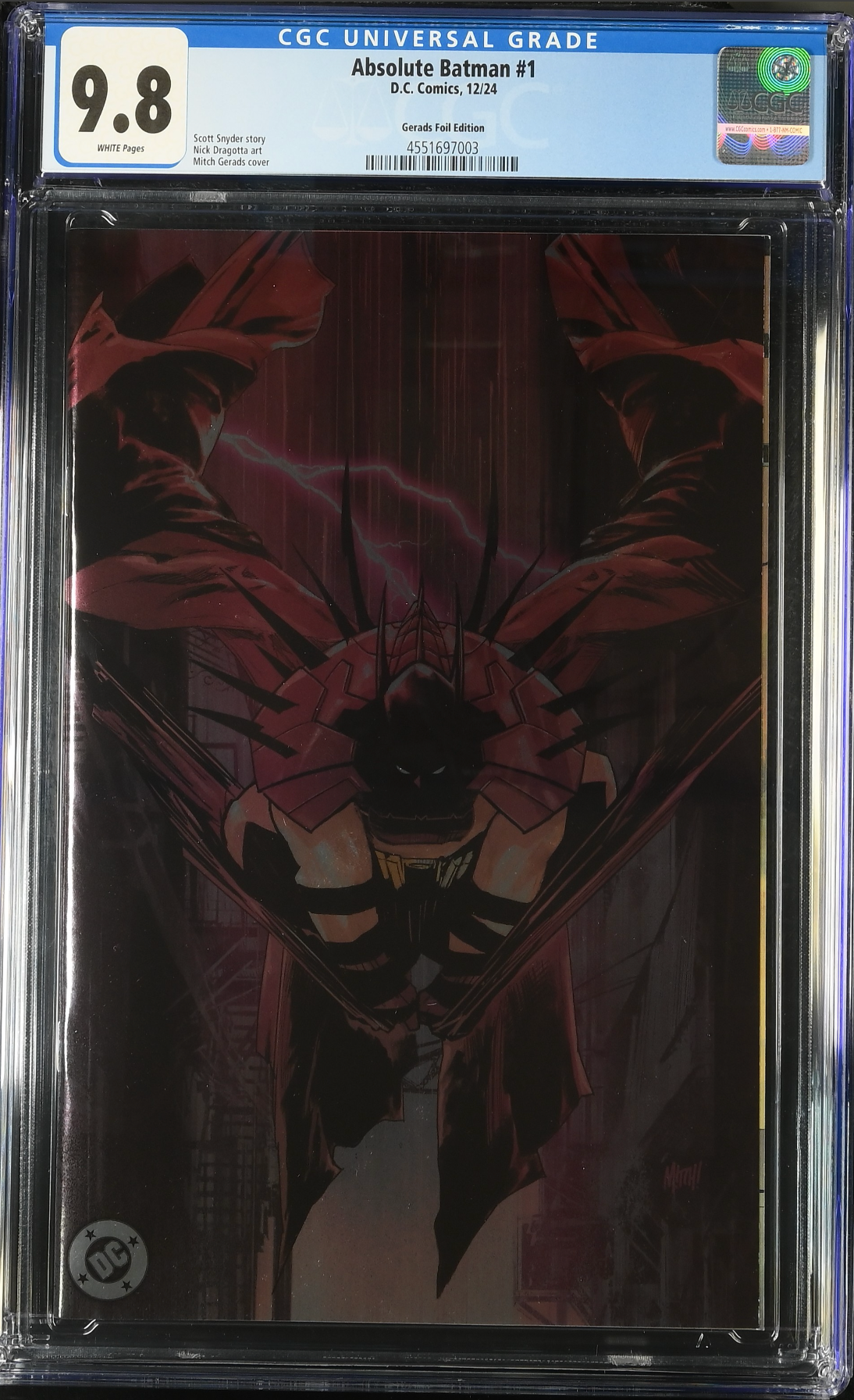 Absolute Batman #1 Gerards 1:50 Foil Retailer Incentive Variant CGC 9.8