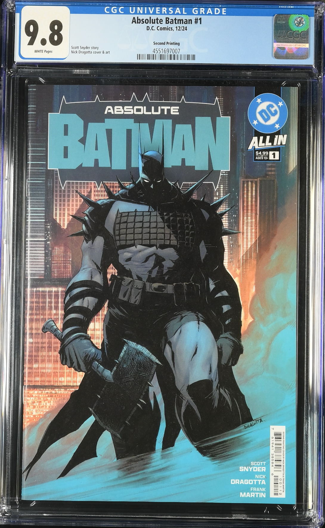 Absolute Batman #1 Second Printing CGC 9.8