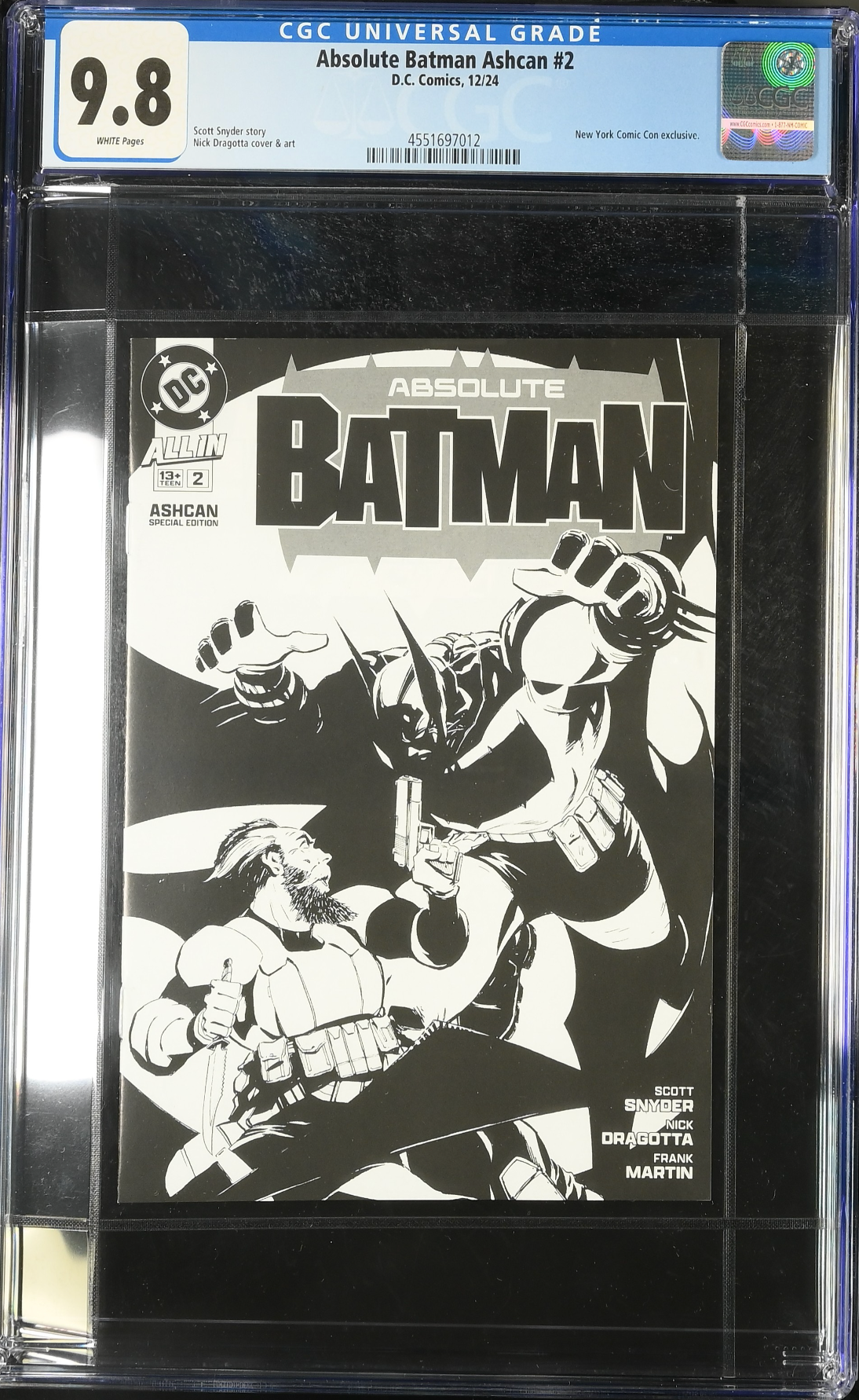 Absolute Batman #2 Ashcan NYCC Retailer Exclusive CGC 9.8