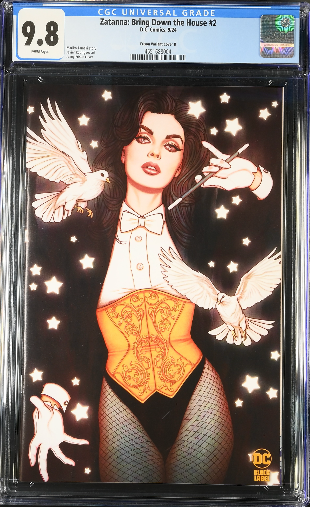 Zatanna: Bring Down The House #2 Frison 1:25 Virgin Retailer Incentive Variant CGC 9.8