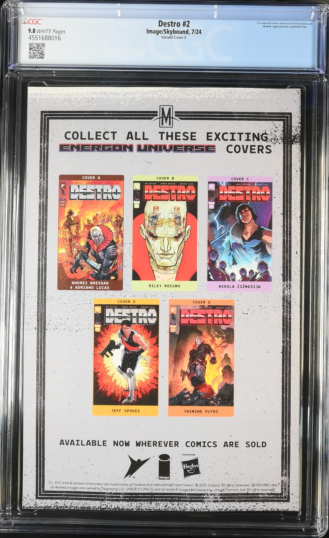 Destro #2 Putri 1:50 Spoiler Retailer Incentive Variant CGC 9.8