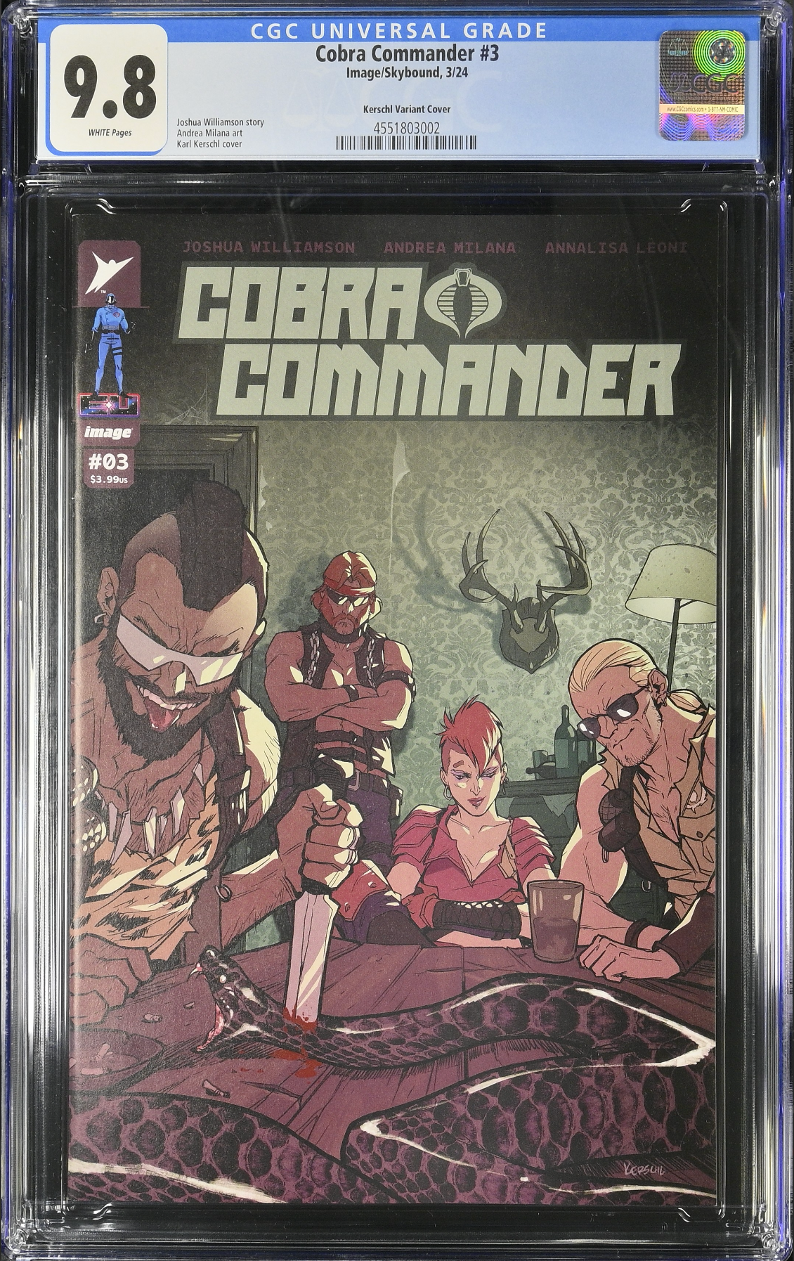 Cobra Commander #3 - Cover E - Kerschl 1:50 Retailer Incentive Variant CGC 9.8