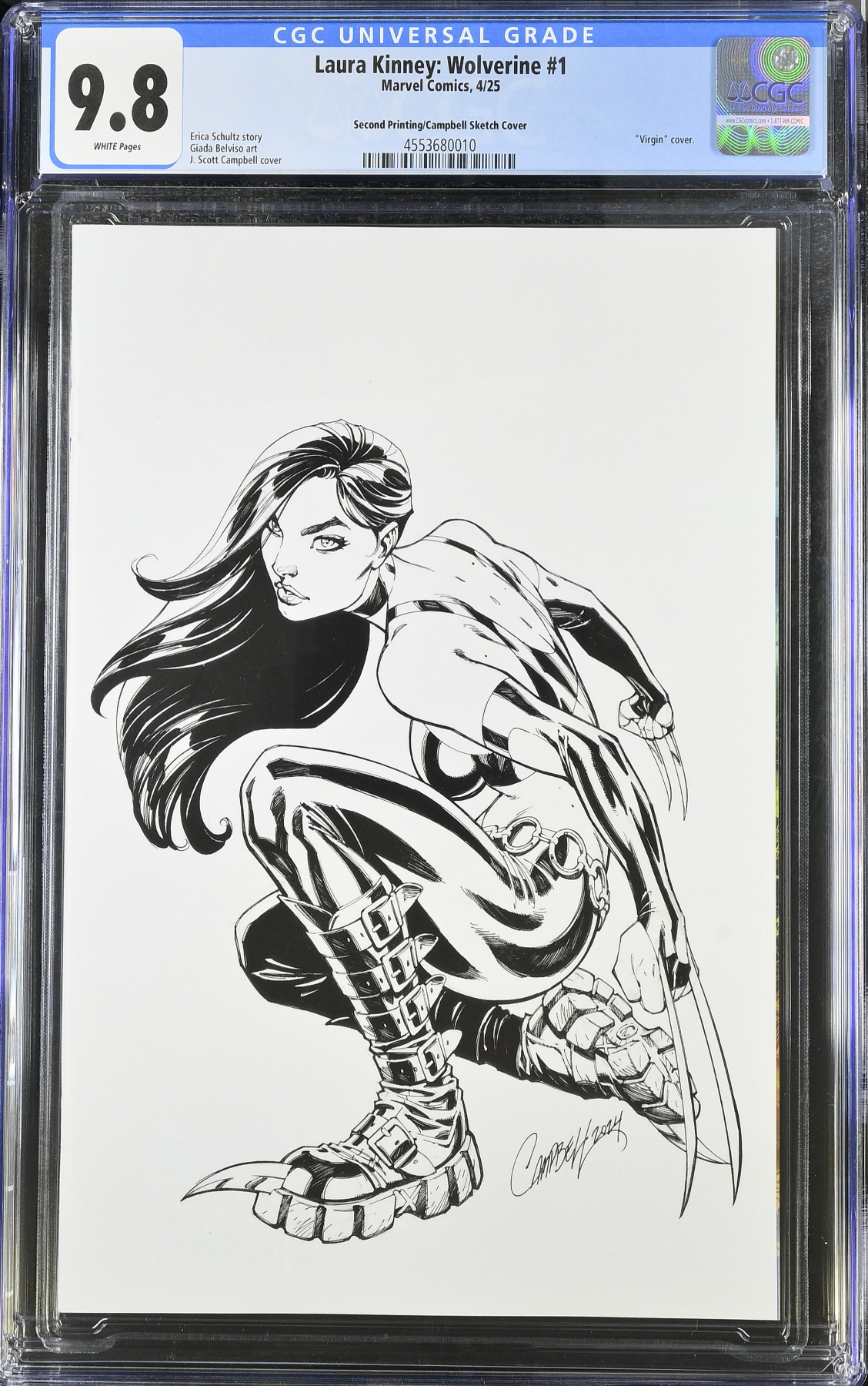 Laura Kinney: Wolverine #1 Second Printing Campbell 1:25 Retailer Incentive Variant CGC 9.8