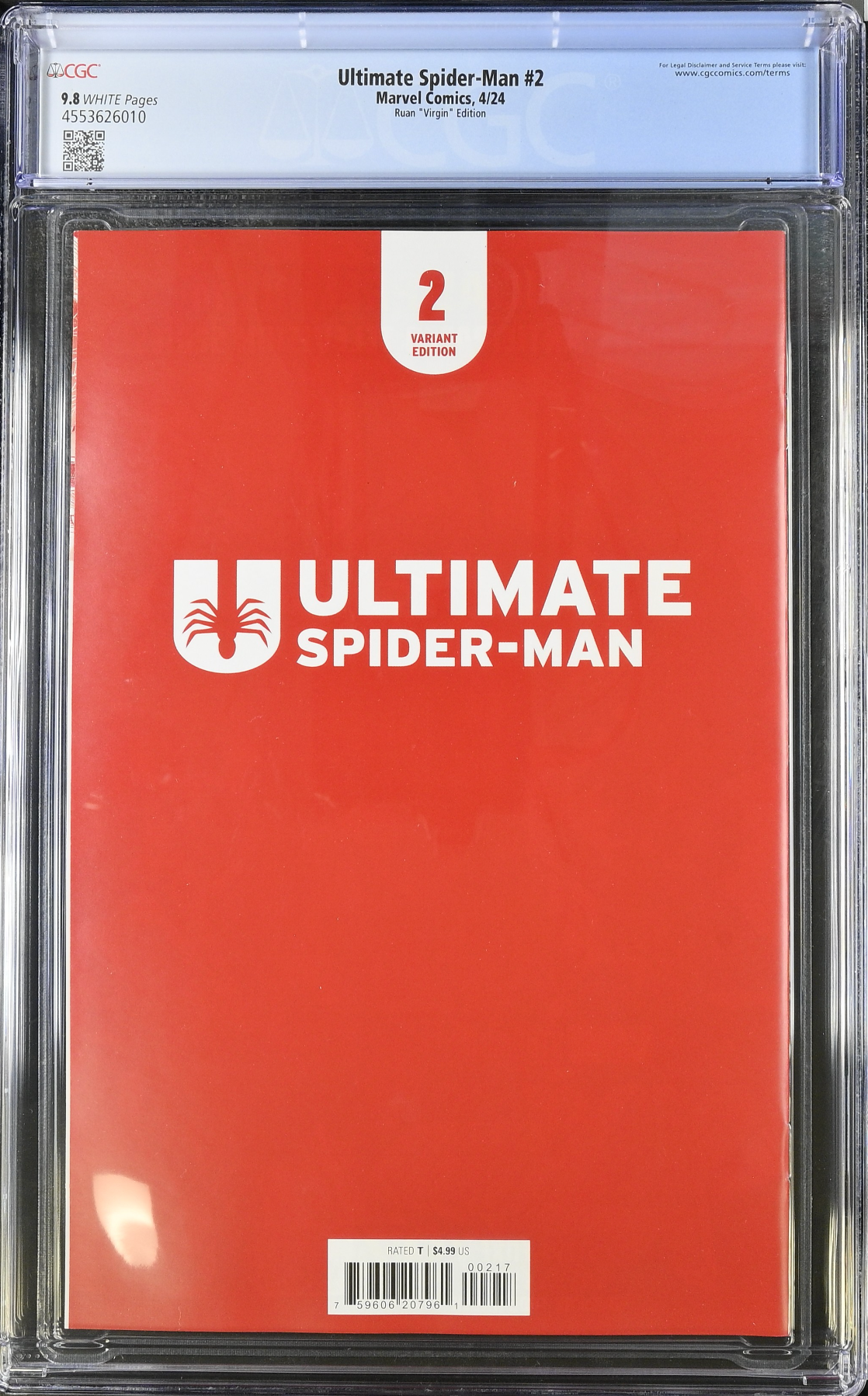 Ultimate Spider-Man #2 Ruan 1:100 Virgin Retailer Incentive Variant CGC 9.8