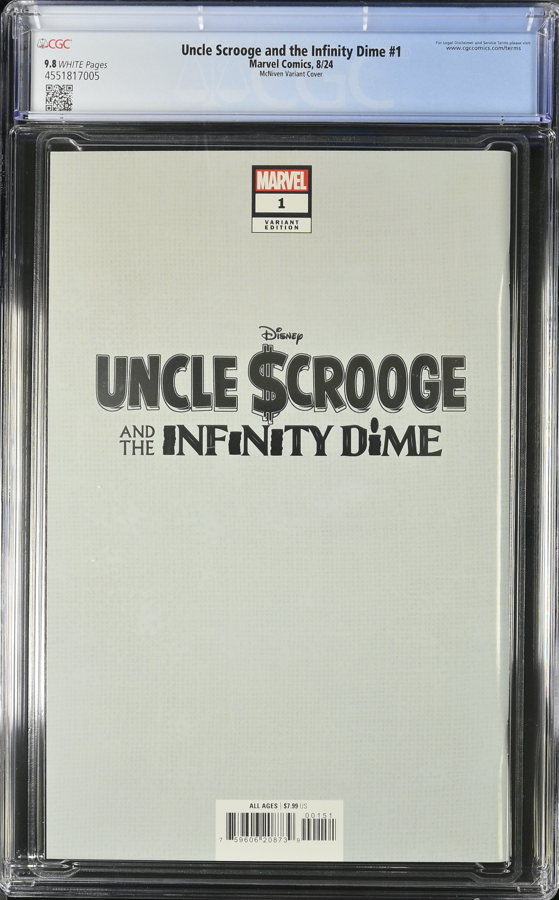 Uncle Scrooge and the Infinity Dime #1 McNiven Foil Variant CGC 9.8