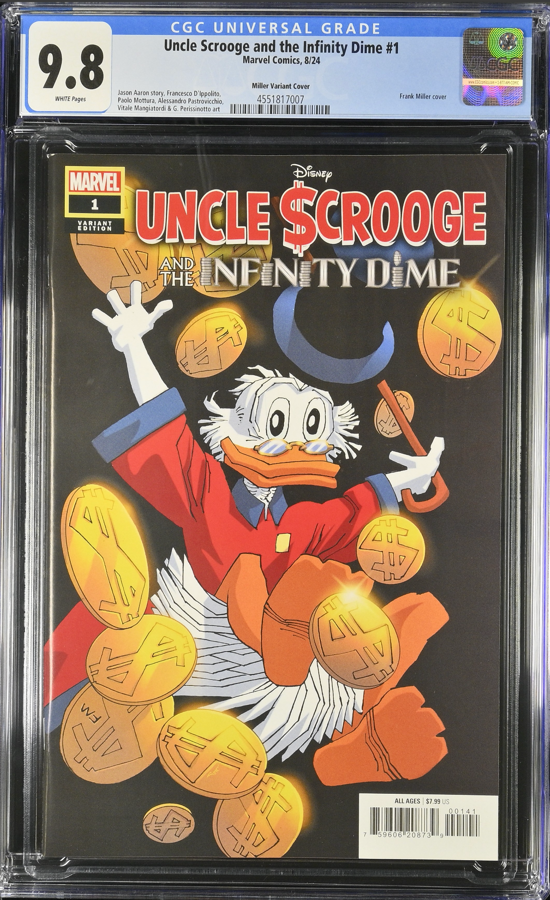 Uncle Scrooge and the Infinity Dime #1 Miller Variant CGC 9.8