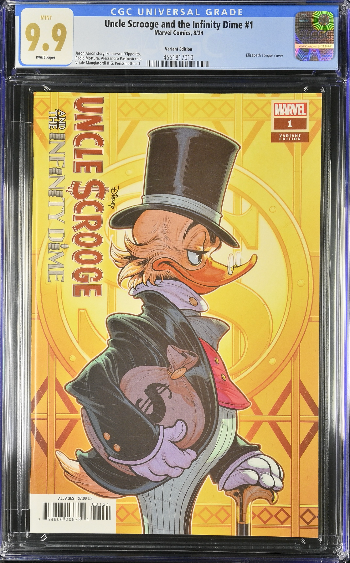 Uncle Scrooge and the Infinity Dime #1 Torque Variant CGC 9.9