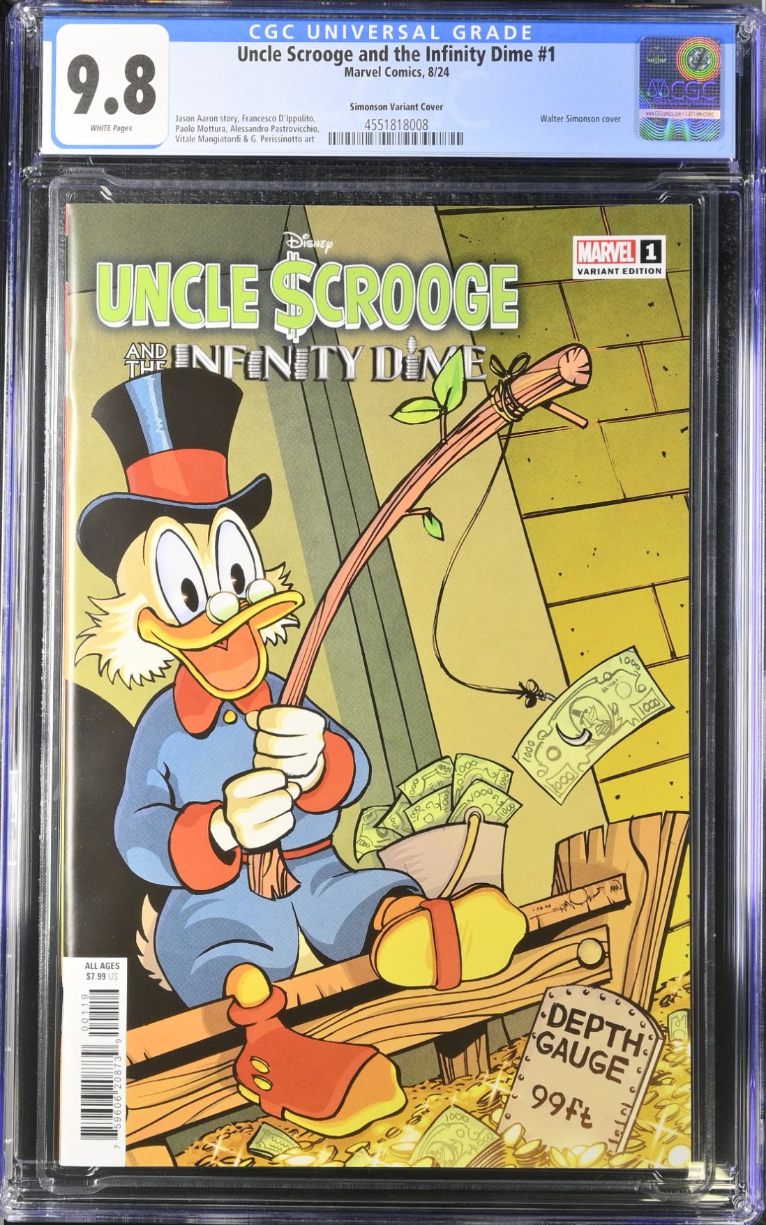 Uncle Scrooge and the Infinity Dime #1 Simonson 1:25 Retailer Incentive CGC 9.8