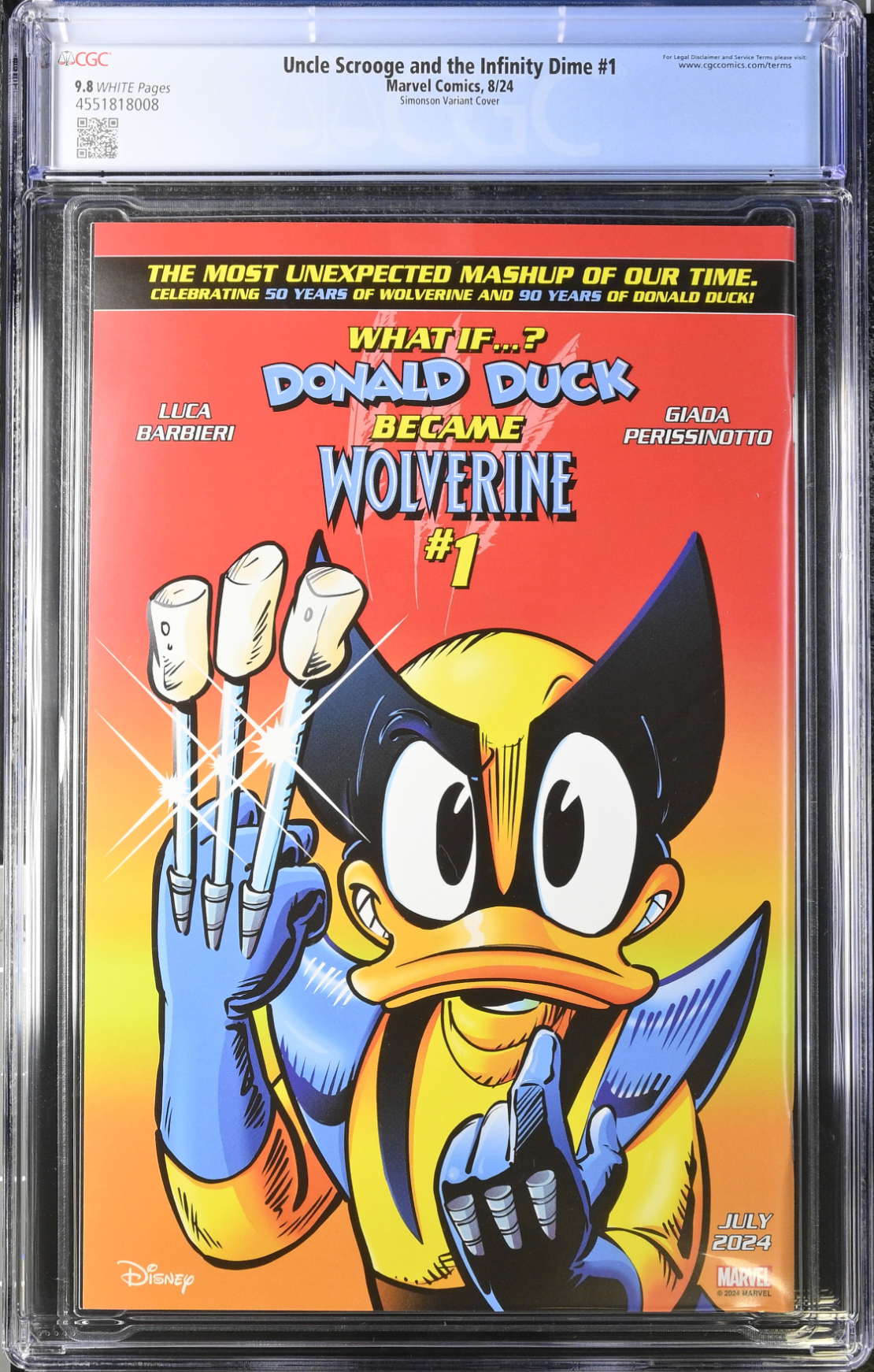 Uncle Scrooge and the Infinity Dime #1 Simonson 1:25 Retailer Incentive CGC 9.8